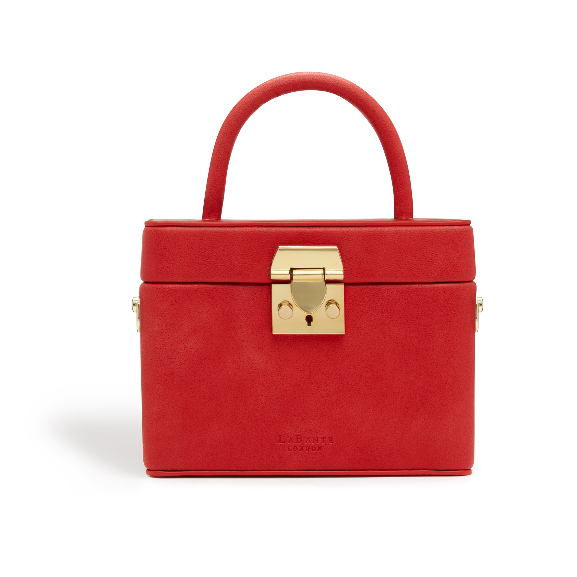 Mae Red Vegan Crossbody Satchel featuring custom hardware and a stylish design, perfect for any occasion.